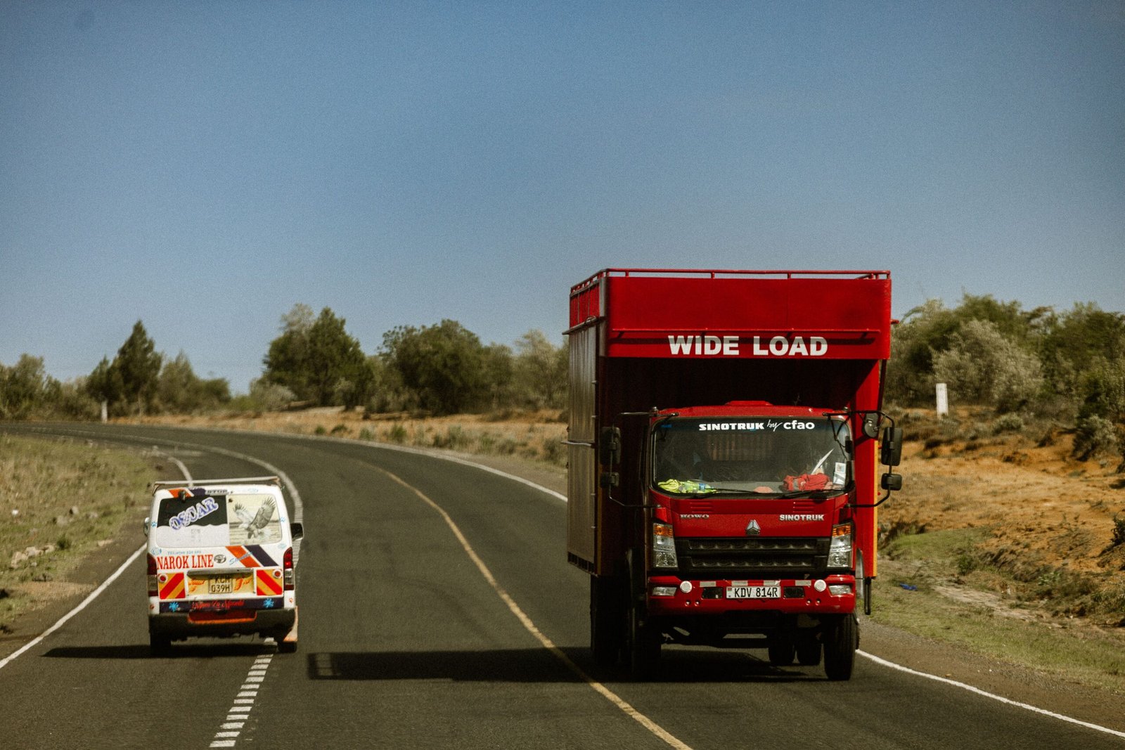 Freight truck delivering cargo on the road to Lilongwe